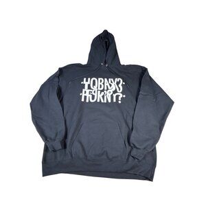 Hidden Message Hoodie Black Sz XL Humor Pullover Drawstring Long Sleeve Cotton